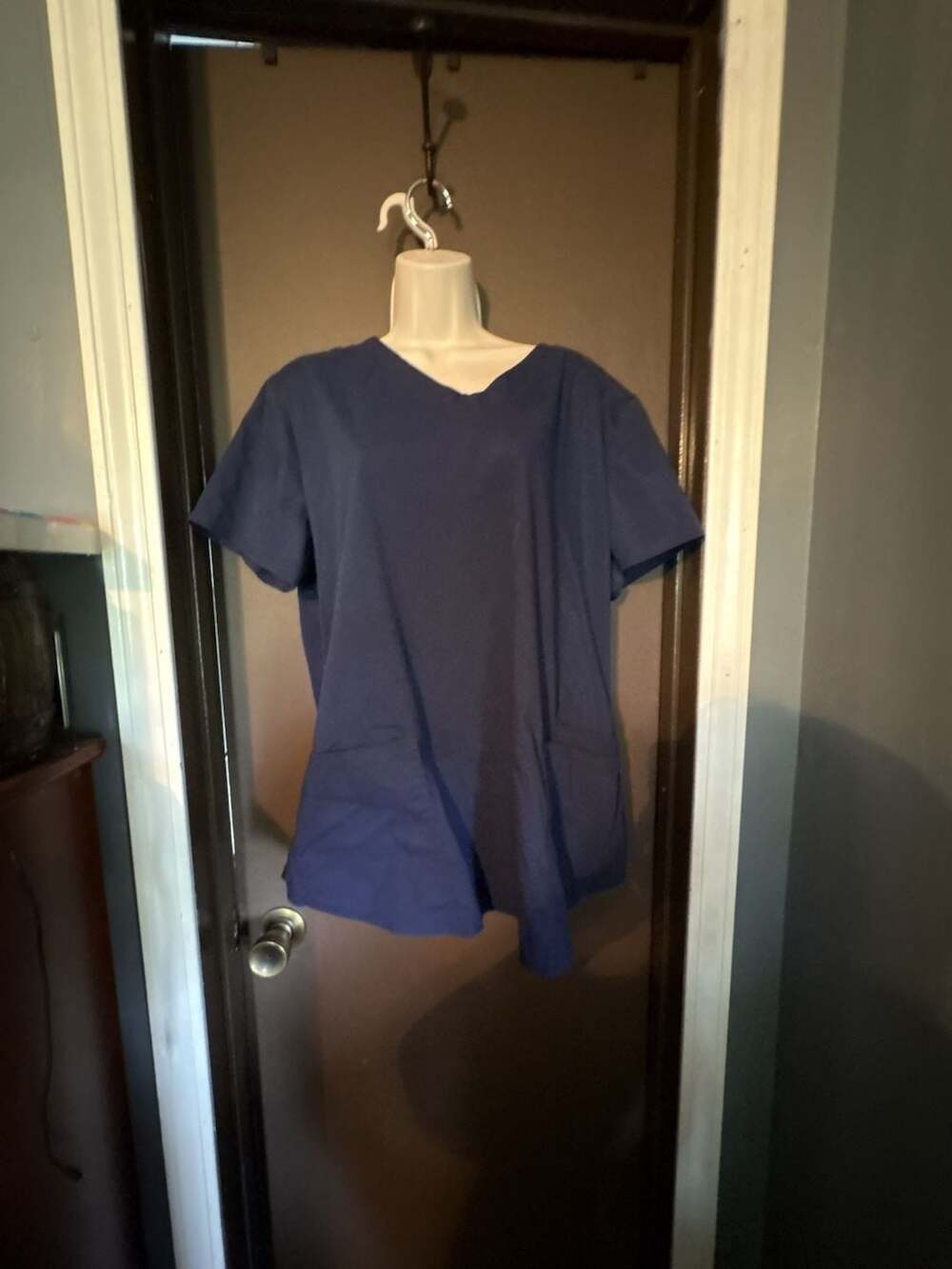 Scrubstar Premium Scrubwear V-Neck Scrub Top Navy Blue Size XL